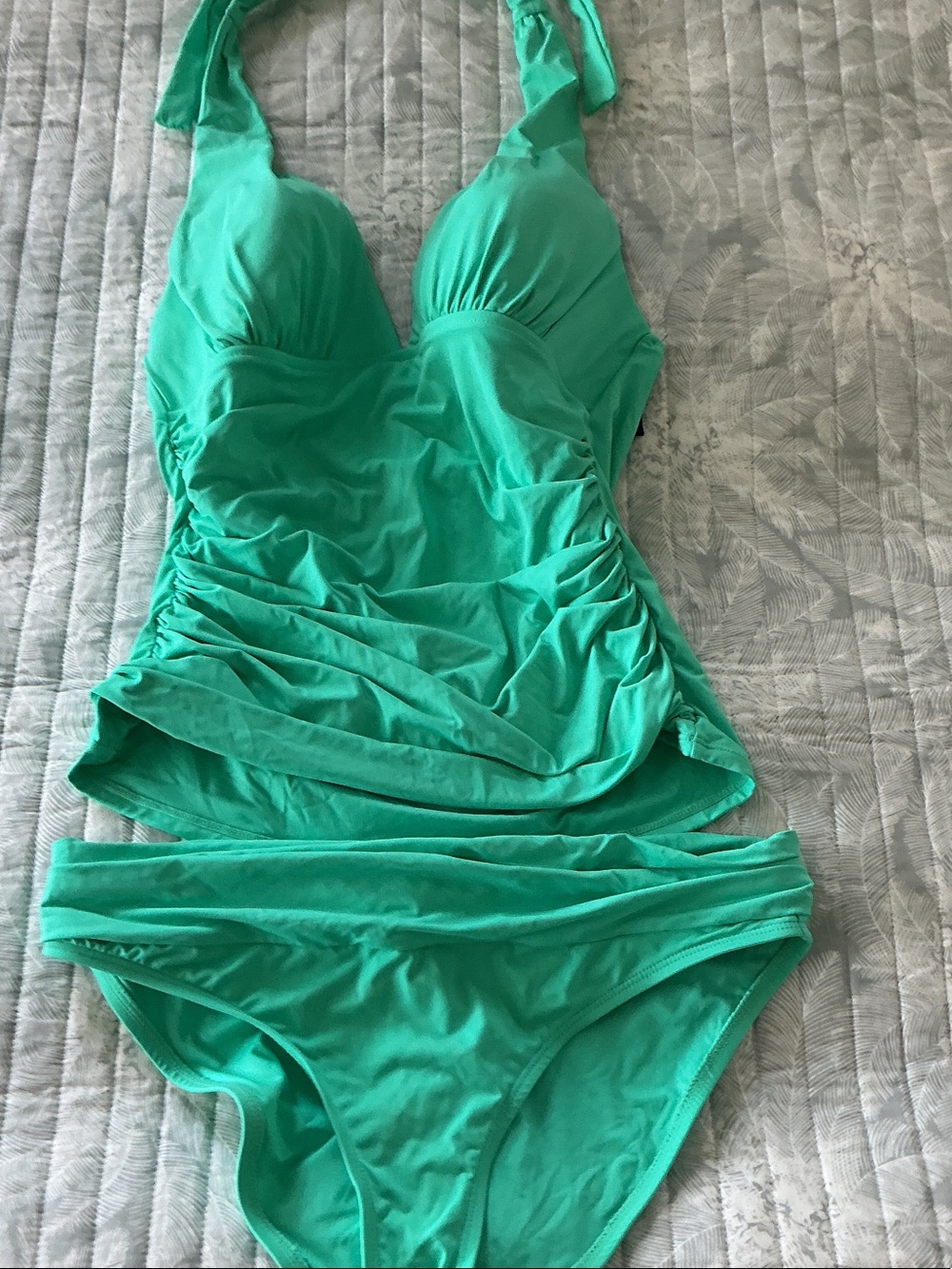 La Blanca Emerald Green Ruched One-Piece Tankini